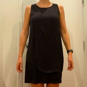 MANGO Mini Black Silk Dress, Size XS